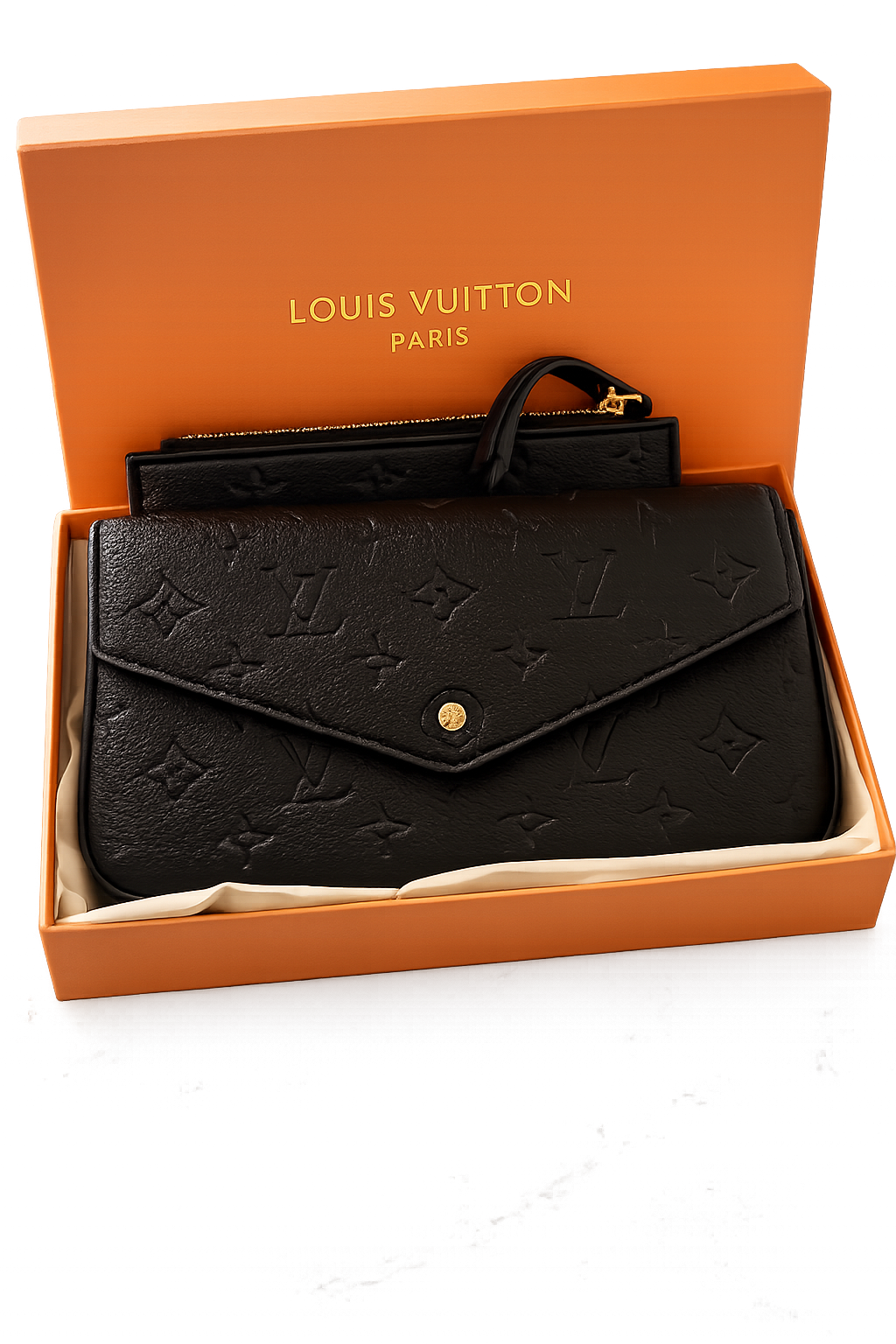 Pochette Félicie Monogram Empreinte Leather – Black